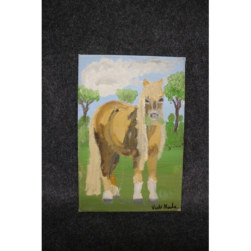 664 - Oil on Canvas  of a Horse Signed Vicki Neale