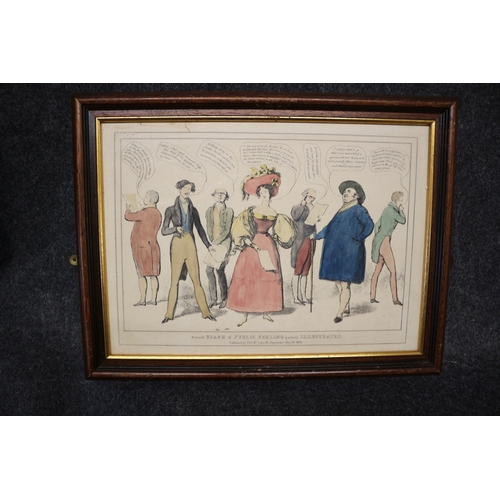 665 - Hand Coloured Etching - State of Public Feelings - Circa 1830 - 46 x 36cm