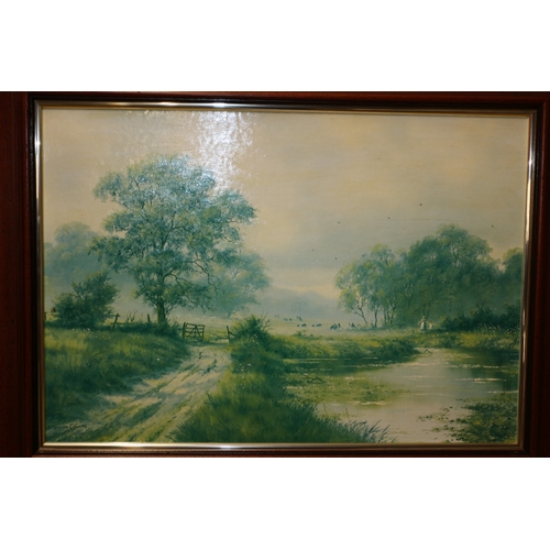 410 - Varnished Print - Lane by River by Spencer Coleman - 55 x 72cm