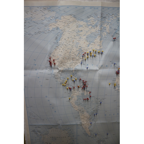 395 - Large Map of the World including Pins