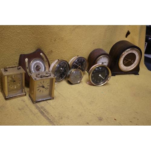 114 - Bundle of Clocks plus Horseshoe Design Barometer