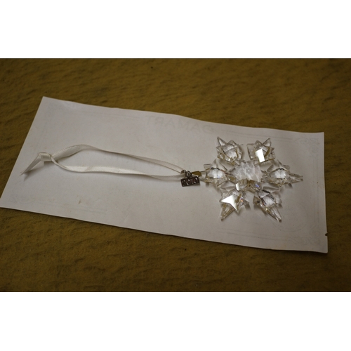 127 - Swarovski 2010 Glass Snowflake - 8cm Tall - with Original Ribbon and Date Tag