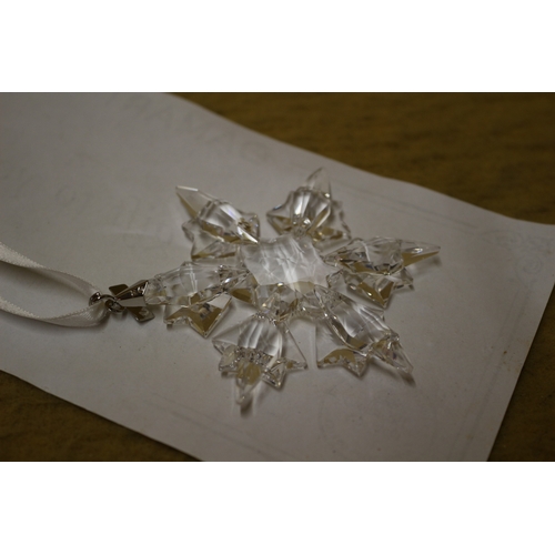 127 - Swarovski 2010 Glass Snowflake - 8cm Tall - with Original Ribbon and Date Tag