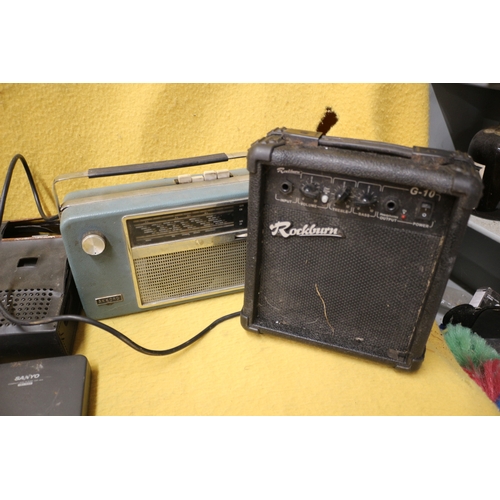 132 - Selection of Various Electrical Items including a Rockburn Amp, Vintage Radios and More