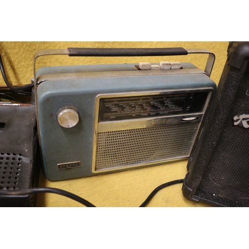 132 - Selection of Various Electrical Items including a Rockburn Amp, Vintage Radios and More