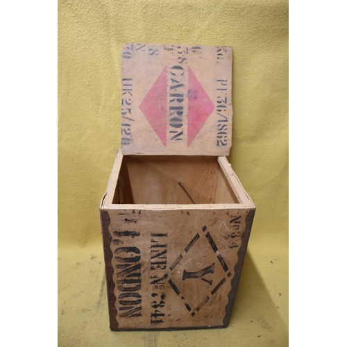 135 - Vintage Tea Chest - 51 x 41 x 41cm