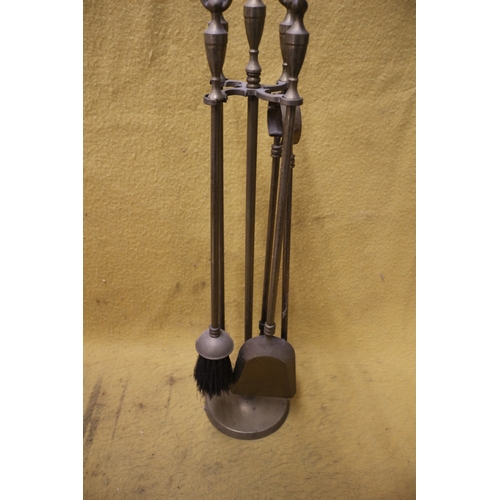 19 - Brass Fireside Set - 68cm Tall