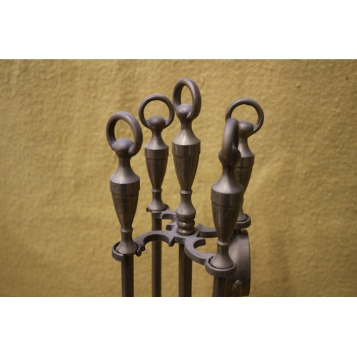 19 - Brass Fireside Set - 68cm Tall