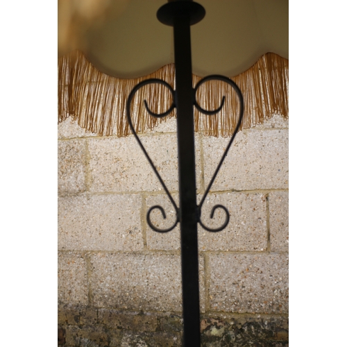 28 - Iron Floor Lamp - Fully Working - With Shade and Curled Legs - 160cm to Top of Shade