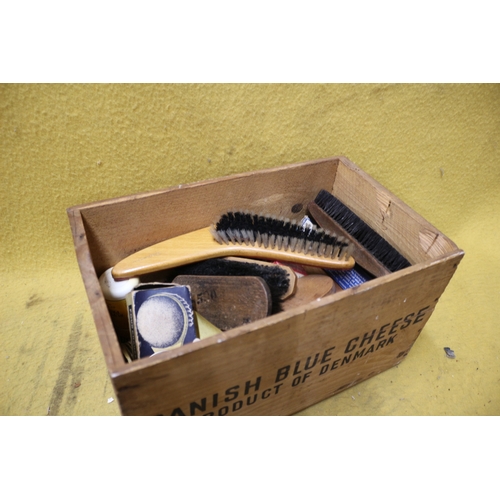 40 - Selection of Shoe Shining and Conditioning Items in Vintage Box