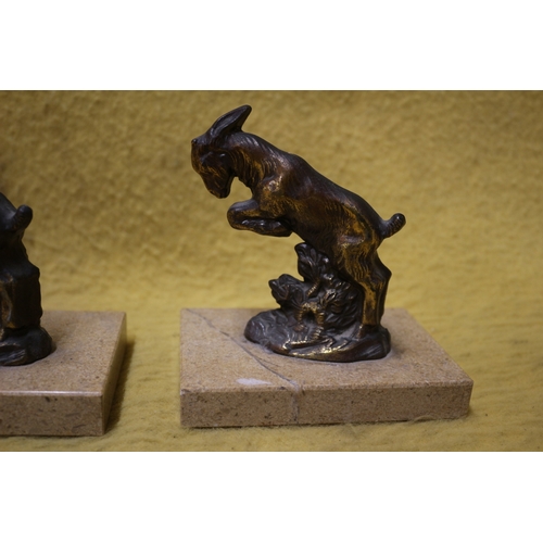 79 - 2 x Jumping Goat Figures on Marble Base - 20cm Tall