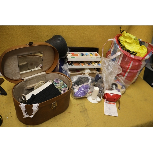 137 - Large Selection of Sewing Items including Sewing Box