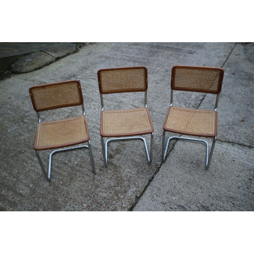 142 - 3 x 1970's Chromed and Wratten Chairs