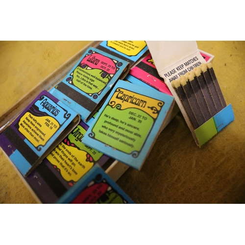 144 - Box Containing a Quantity of Star Sign Packs of Matches