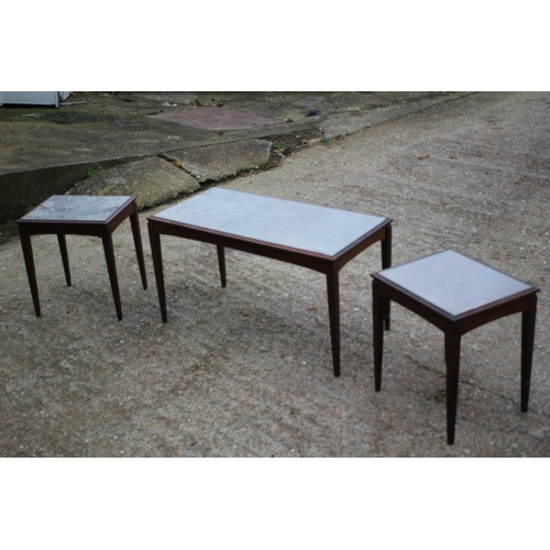 149 - Combination Set of 3 Tables all With Glass Tops - 2 Smaller Tables Fit Neatly Under the Larger One -... 