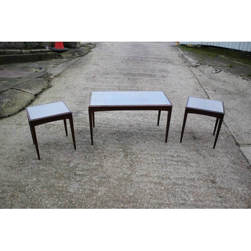 149 - Combination Set of 3 Tables all With Glass Tops - 2 Smaller Tables Fit Neatly Under the Larger One -... 