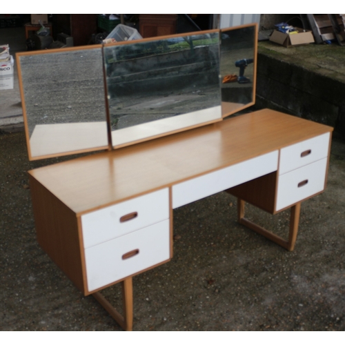 158 - Mid Century Dressing Table with Triple Mirror