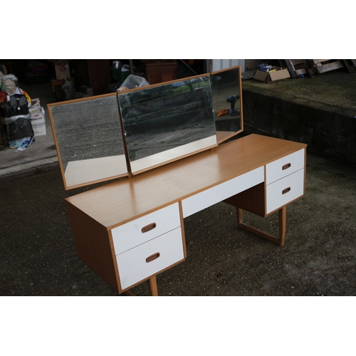 158 - Mid Century Dressing Table with Triple Mirror