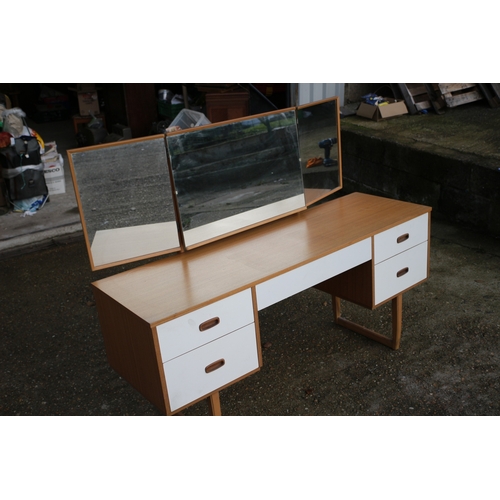 158 - Mid Century Dressing Table with Triple Mirror