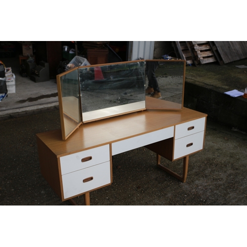 158 - Mid Century Dressing Table with Triple Mirror