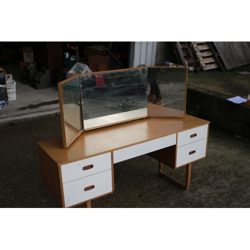 158 - Mid Century Dressing Table with Triple Mirror