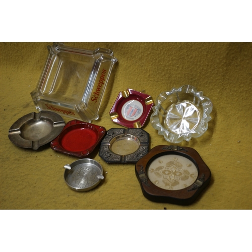 185 - Collection of Ashtrays Made from Mixed Materials including Large Schweppes Example