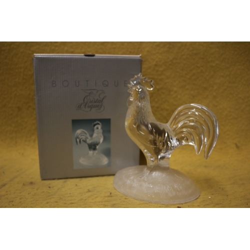 190 - Crystal d'Arques Cockerel - 17cm Tall