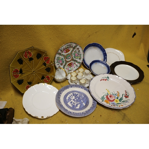 217 - Selection of Ceramic Plates and Miniature Cups on Server