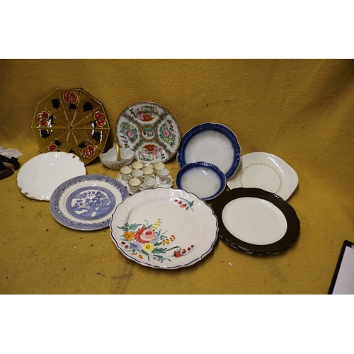 217 - Selection of Ceramic Plates and Miniature Cups on Server