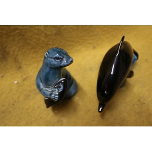 243 - 2 Poole Pottery Items - Dolphin and Otter