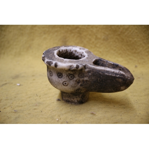 248 - Stone Decorated Roman Oil Lamp