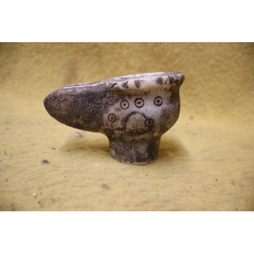 248 - Stone Decorated Roman Oil Lamp