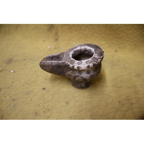 248 - Stone Decorated Roman Oil Lamp