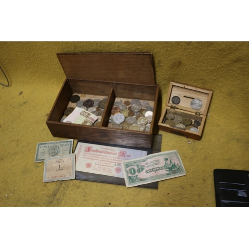 255 - Various British and Foreign Coins and Notes including Old German Example Contained in 2 Boxes, One i... 