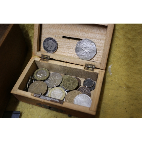 255 - Various British and Foreign Coins and Notes including Old German Example Contained in 2 Boxes, One i... 