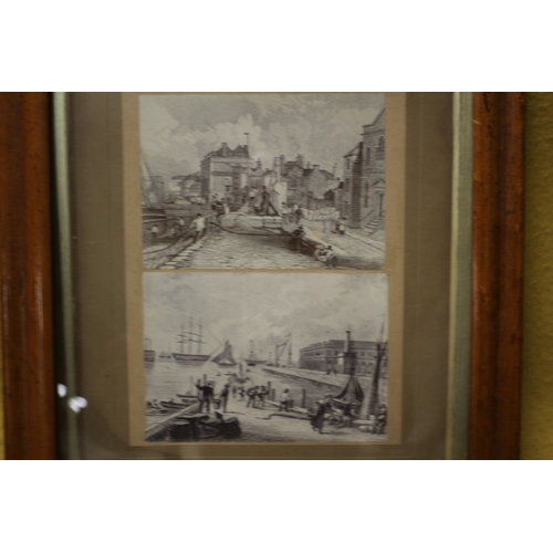 265 - Old Etchings of Sheerness in Frame 1829 - 33 x 39cm