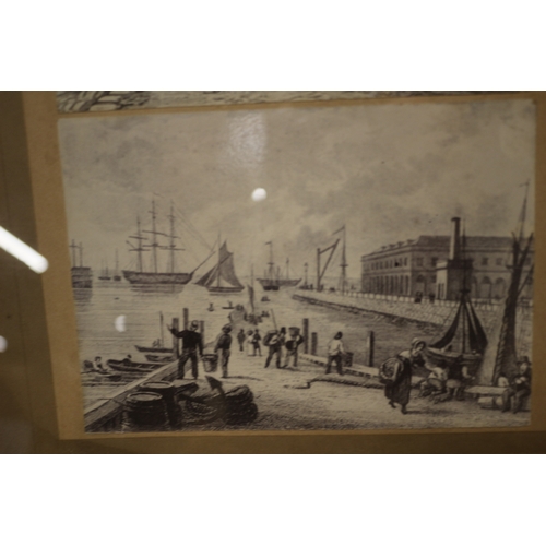 265 - Old Etchings of Sheerness in Frame 1829 - 33 x 39cm