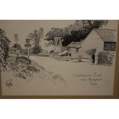 291 - Engraving of Lambourne End - 38 x 38cm