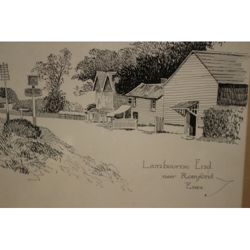 291 - Engraving of Lambourne End - 38 x 38cm