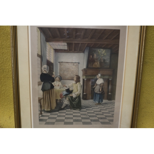 301 - Print of Gentlemen and Maids - 54 x 44cm