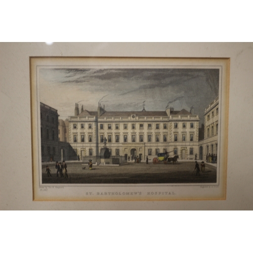 341 - St. Barts Hospital Coloured Engraving - 28 x 24cm