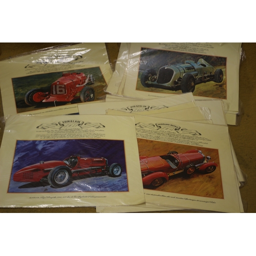 360 - Large Collection of Car Prints - Believed to be Printed in German - 21 in Total - 42 x 33cm