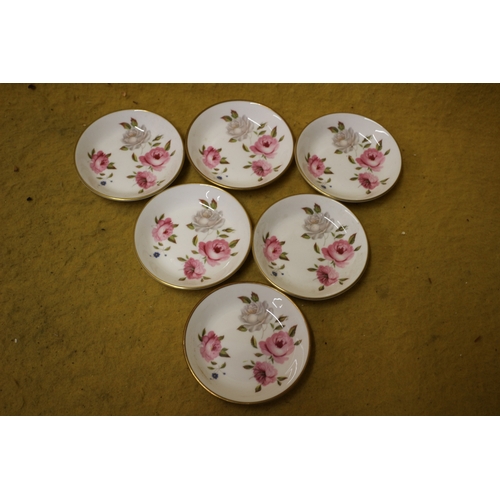 376 - 6 x Royal Worcester Trinket Dishes - 10cm dia