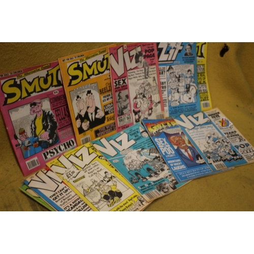 386 - Collection of 15 Adult Comics including Viz, Smut and Gutter