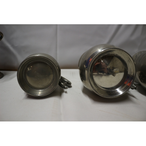 10 - 3x Pewter Tankards plus other