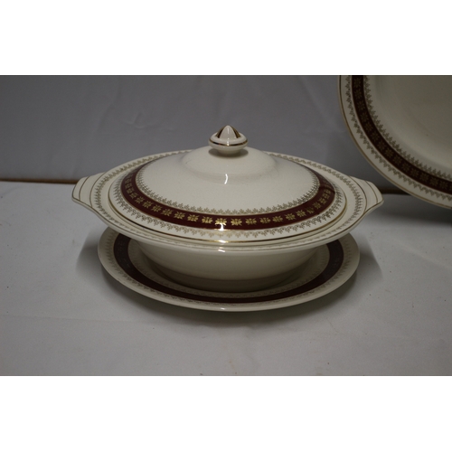 14 - Crown Ducal Platter, 2 x Tureen Dishes on Serving Platters, 37cm