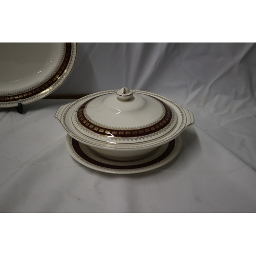 14 - Crown Ducal Platter, 2 x Tureen Dishes on Serving Platters, 37cm