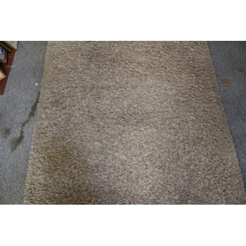 20 - Beige Shaggy Rug, 200cm x 134cm