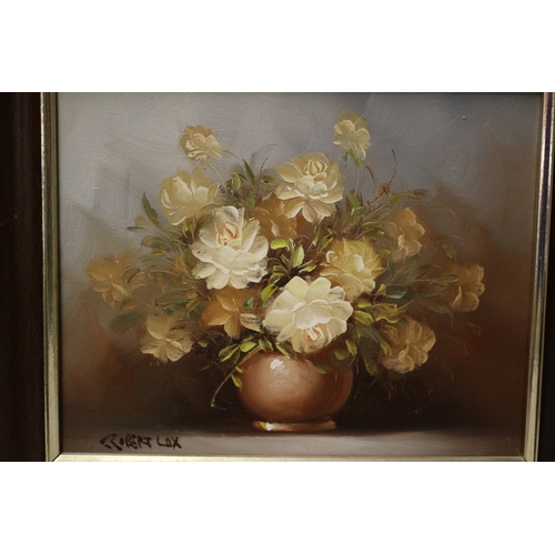 23 - Flower Design Robert Lax signed Oil on Canvas, 33cm x 28cm