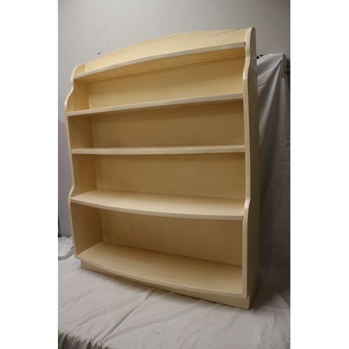 32 - 5 Tier Cream Wooden Shelf Unit. 126cm Tall x 95.5cm Wide